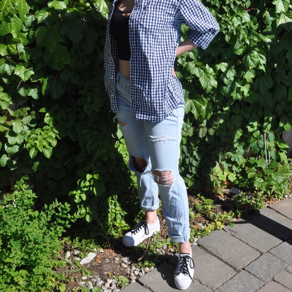 Garage Ripped Blue Jeans - Picture 3 of 4